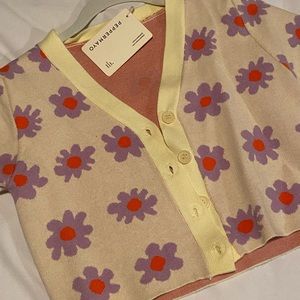 Knit floral cropped top